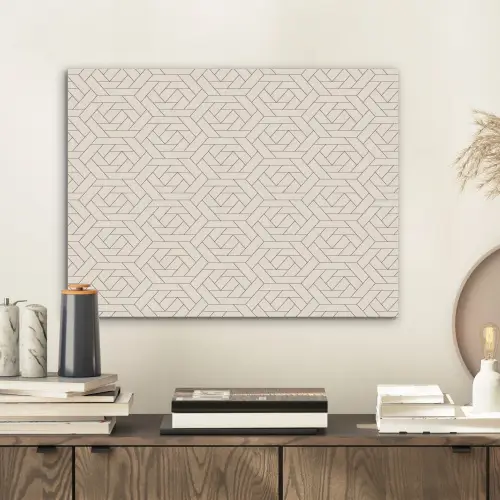 Patroon - Beige - Lijnen - Bruin PET vilt klein 837 -sfeer1