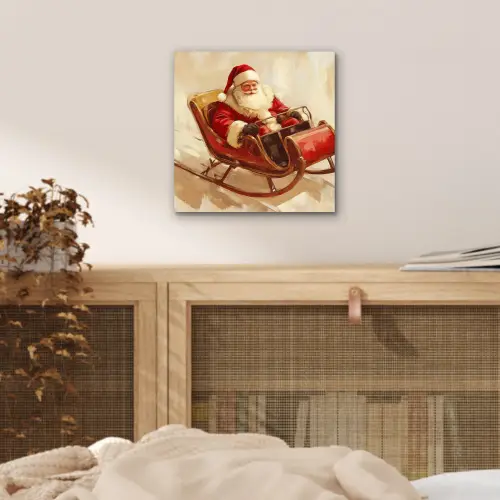 Kerst - Slee - Kerstman aluminium wit klein -sfeer3