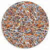 Blauw - Waterverf - Chaos Wandcirkel plexiglas klein 852 -3d