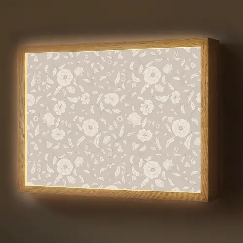 Bloemen - Blaadjes - Patroon Light Box met batterij (Wandlamp) middel 907 -z3d_website