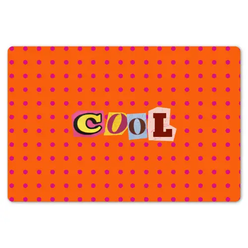 Cool - Stippen - Oranje Placemat vinyl groot -zzsfeer1_Kitchenyeah-website