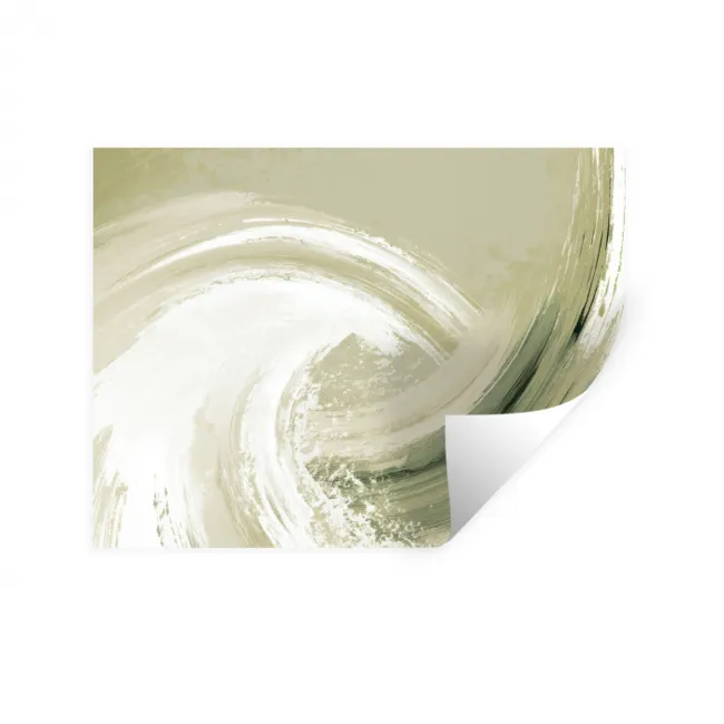 Muursticker - Abstract - Penseelstreken - Golven - Groen