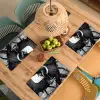 Paard - Sport - Zwart - Wit Placemat vinyl groot -zzsfeer5_Kitchenyeah-website