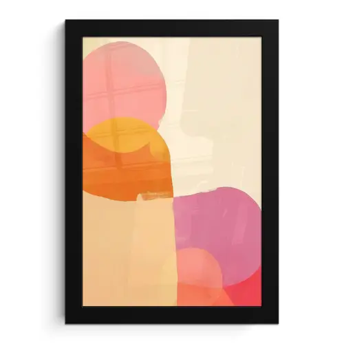 Vormen - Abstract - Kleurrijk fotolijst zwart zonder passe partout klein -3d
