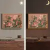 Kolibries - Bloemen - Groen - Roze Light Box met batterij (Wandlamp) middel -sfeer3
