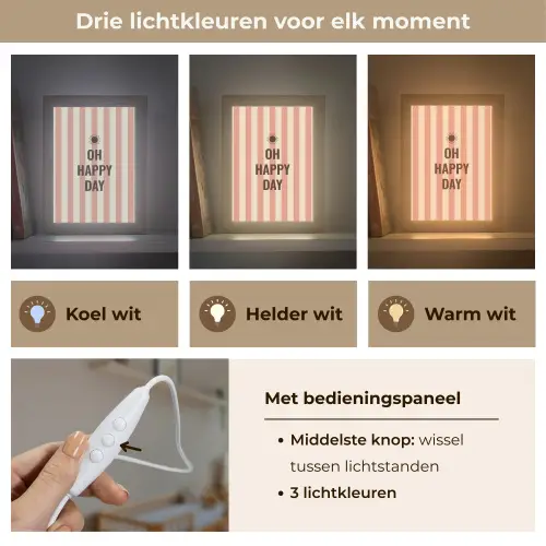 Quote - Zomer - Strepen Light Box met kabel (Wandlamp) klein -USP_lichtkleurNL