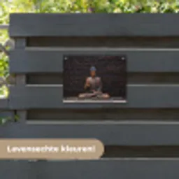 Rustgevende Boeddha in meditatie tuinposter los doek klein -sfeer3
