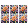 Bloemexplosie - Felle spatten - Dynamisch onderzetter kurk middel -3d