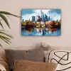 Bomen Frankfurt- Stad - Skyline - Brug canvas 2cm klein -sfeer1