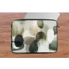 Minimalistisch - Cirkels - Penseelstreken - Beige laptophoes neopreen klein -tafel