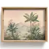 Tropisch landschap - palmbomen - Bloemen - Roze lucht Dienblad Rechthoek middel -z3d_shopping