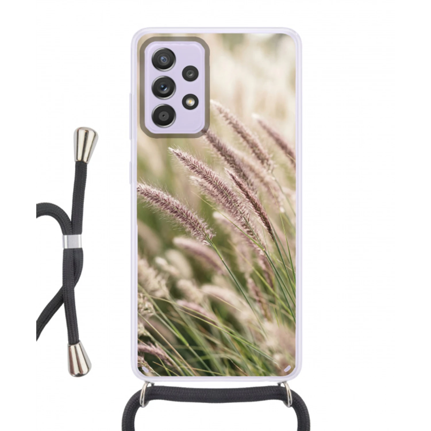 Gras - Close up - Groen Hoesje Samsung Galaxy A52 5G met koord klein -3d