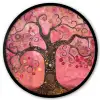 Boom - Levensboom - Roze - Goud Fotolijst rond zonder passe partout klein -3d