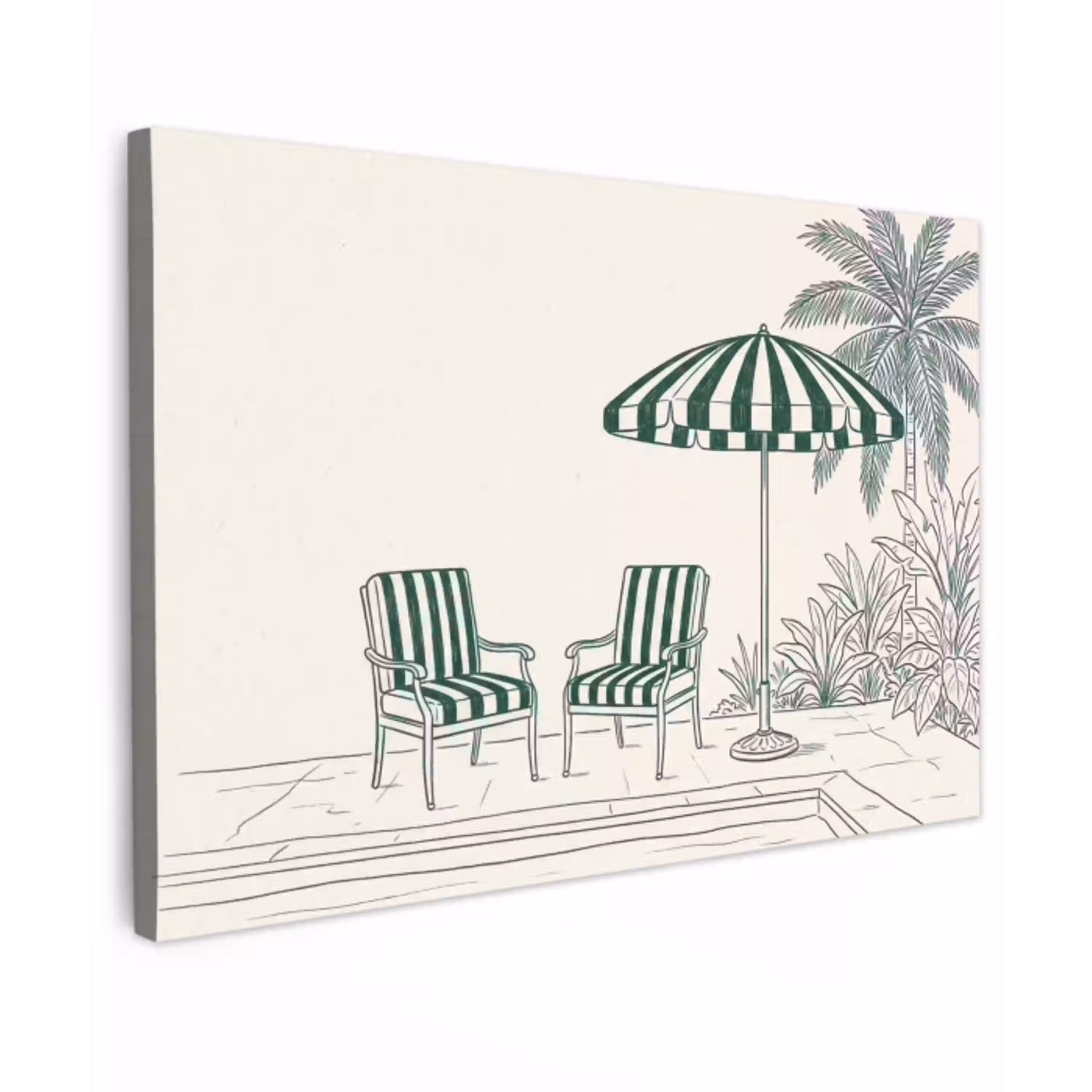 Terras - Illustratie - Groen canvas 2cm klein -z3d