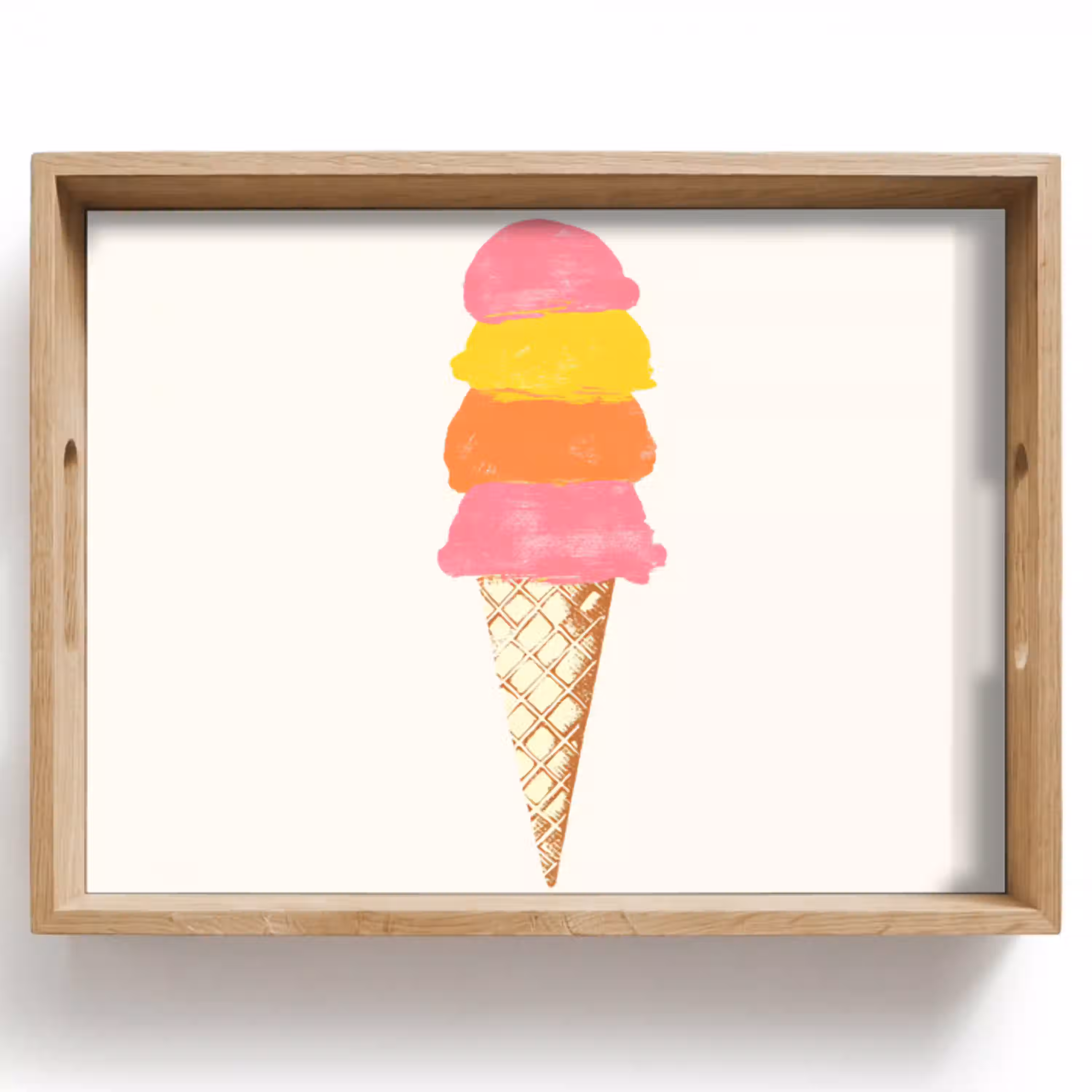 Schepijs - Hoorntje - Illustratie - Minimalistisch Dienblad Rechthoek middel -z3d_shopping