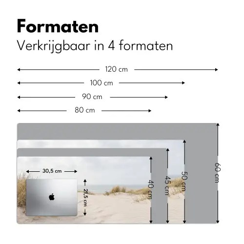 Wolken - Duinlandschap - Zand Muismat XXL klein -sfeer5