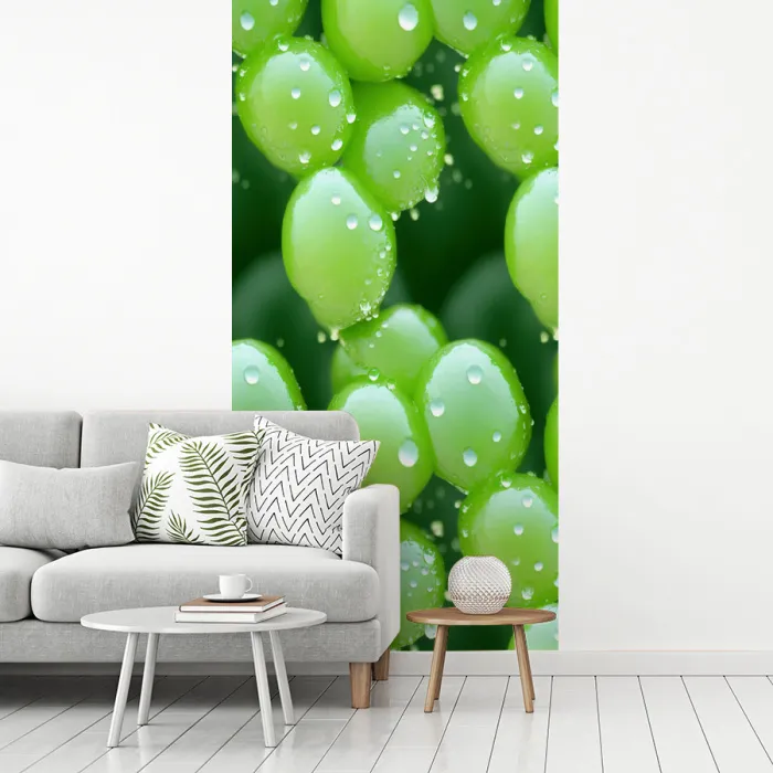 Druiven - Groen - Druppels fotobehang vinyl groot 64 -woonkamer