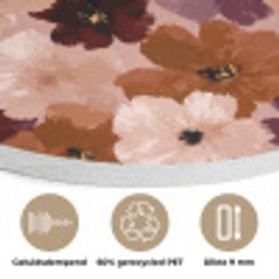 Bloemen - Abstract - Aardetinten Akoestische PET Vilt - Rond klein 838 -closeup_NL