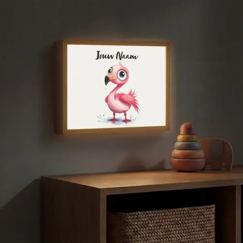 Flamingo - Roze - Water Light Box met batterij (Wandlamp kind) middel -sfeer5_kind
