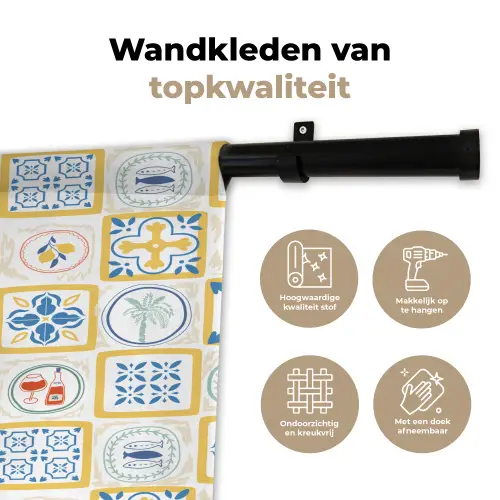 Zee - Sfeer - Mozaïek - Vis Wandkleed katoen klein 269 -sfeer2