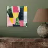 Abstract - Roze - Lappen - Vormen - Geel plexiglas 5mm klein -sfeer3