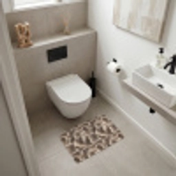 Waaiervorm - Beige - Vezel textuur WCmat klein 1009 -sfeer1