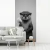 Otter - Wc-borstel - Bril - Zwart - Wit fotobehang vinyl groot -woonkamer
