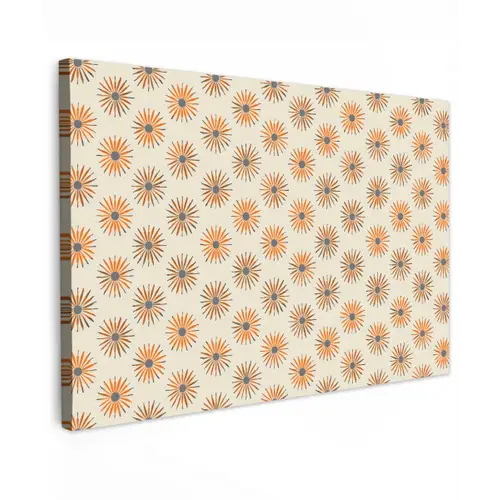 Madelief - Patroon - Oranje Tuinposter op houten frame 2 cm dik klein 845 -3d