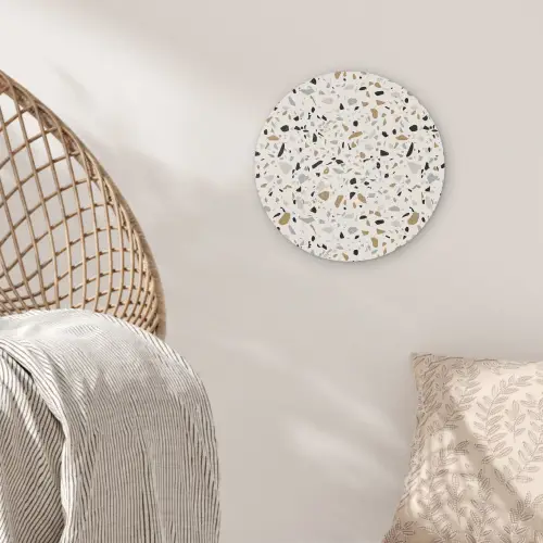 Terrazzo -  Patroon - Staal Wandcirkel kunststof plaat 5mm dik klein 188 -sfeer5