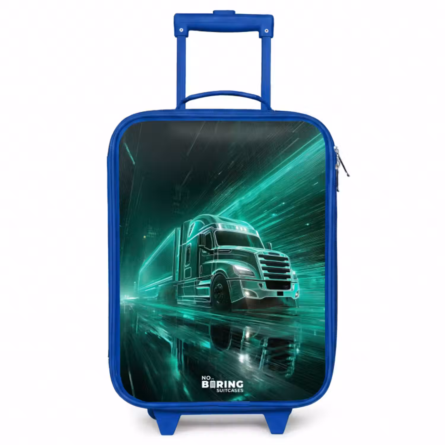 Kinderkoffer - Blauw - Vrachtwagen - Neon - Groen - Stad