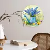 Gieter - Lavendel - Bloesems Wandcirkel kunststof plaat 5mm dik klein -sfeer4