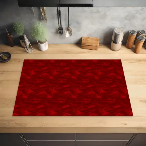Rood - Vogel - Patroon Inductie beschermer vinyl 3mm klein 276 -sfeer5