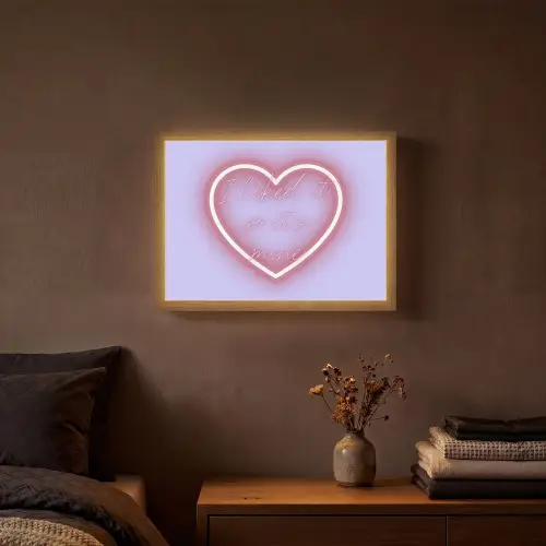 I liked it so it's mine - Neon hart - Paars Light Box met batterij (Wandlamp) middel -sfeer4