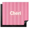 Gestreept - Roze - Chéri Inductie beschermer vinyl 3mm middel -3d