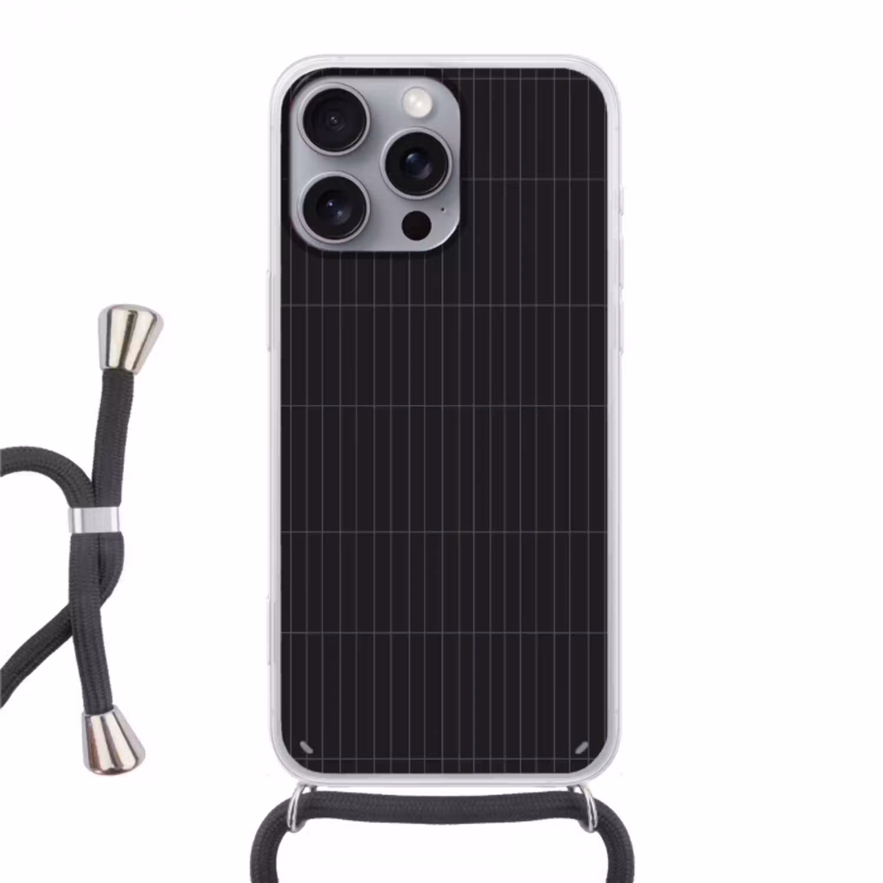 Verticaal - Wandtegel - Mat - Zwart Hoesje iPhone 16 Pro Max met koord klein 804 -3d