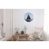 Zeilboot - Zee - Blauw Wandcirkel aluminium klein -woonkamer