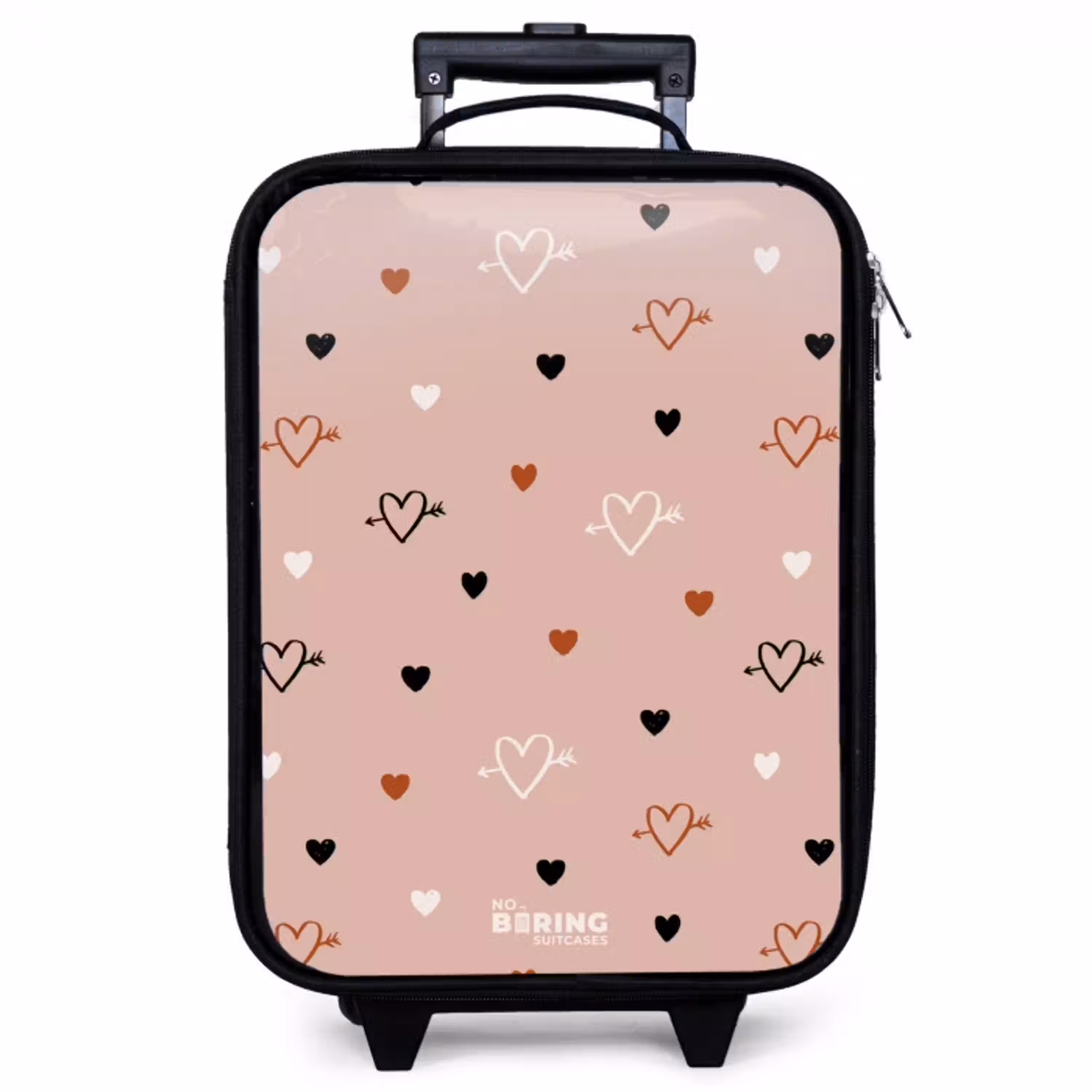 Hartjes met pijlen in zwart, wit en roze Kinderkoffer - Zwart klein -zzz_website3d