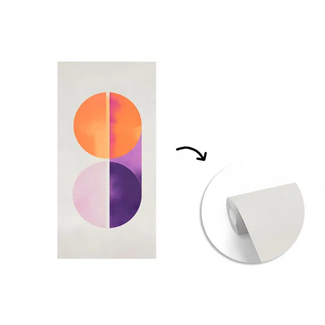 Cirkels - Abstract - Paars fotobehang vinyl groot -3d