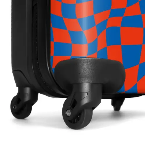 Patronen - Optische illusie in rood en blauw NBS - Handbagage koffer - Kinderen Unisex middel -wiel