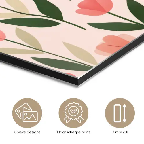 Tulpen - Modern - Roze aluminium wit klein -closeup_NL