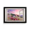 Bergen - Landschap - Doorkijk - Bloemen - Avond - Roze fotolijst zwart zonder passe partout klein -3d