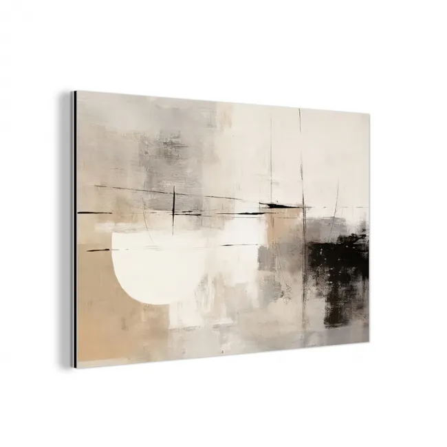 Abstract - Kunst - Grijs aluminium wit klein -3d