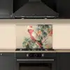 Roze kuifkaketoe - Tak met vruchten - Bladeren keuken achterwand spatscherm klein -sfeer1
