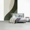 Japandi - Groen - Abstract - Modern fotobehang vinyl groot -slaapkamer