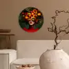 Vrouw - Vruchten - Papaja - Ananas Wandcirkel kunststof plaat 5mm dik klein -sfeer1