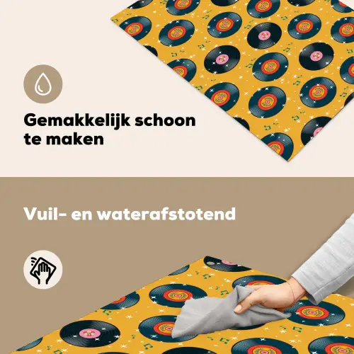 Muziek - Patroon - Geel Inductie beschemer met haakjes klein 777 -ky-schoon-nl