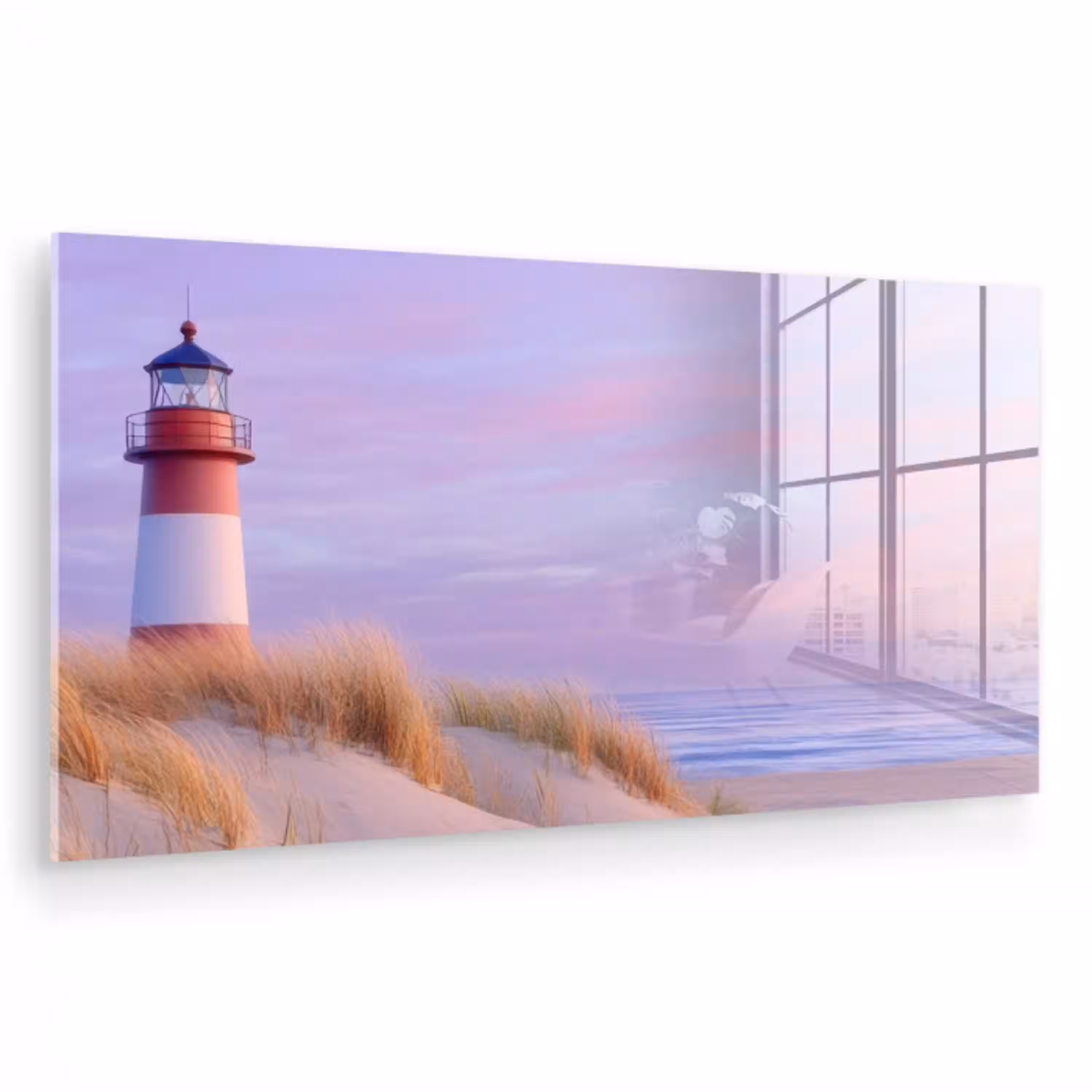 Vuurtoren - Duinen - Zonsondergang plexiglas 5mm klein -zzzproduct_nieuw