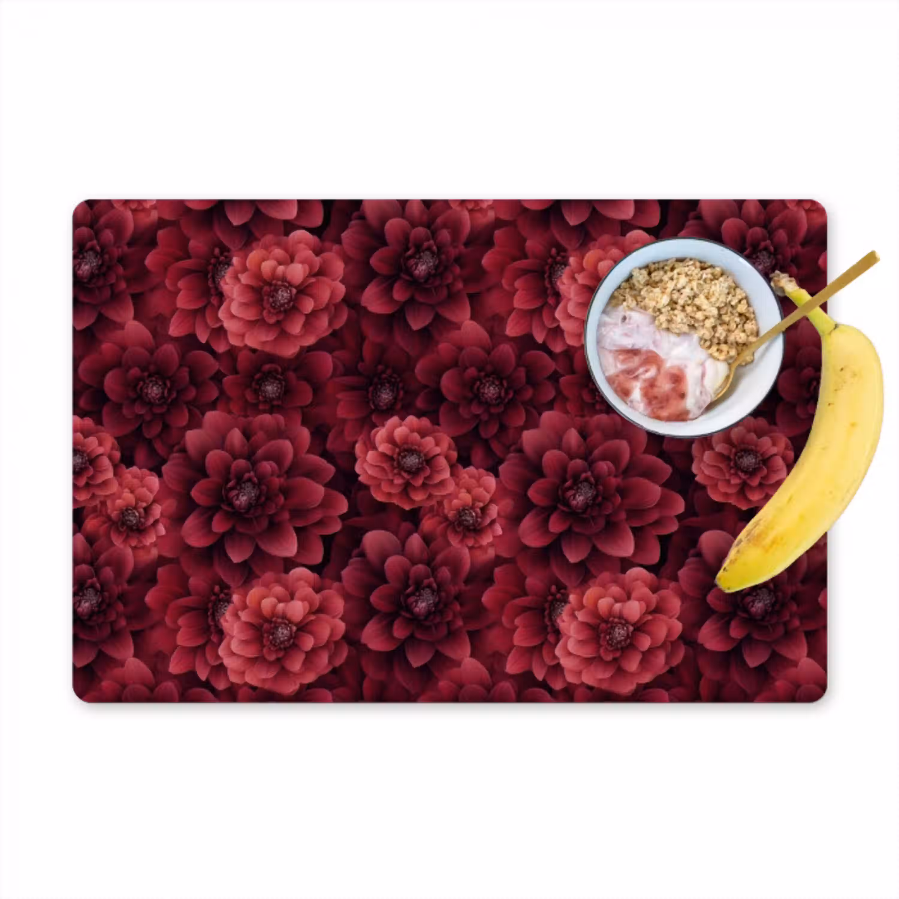 Dahlias - Bloemen - Rood Placemat vinyl groot 368 -zzzproduct_Kitchenyeah-website