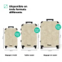 Lichtbeige - Marmer - Diffusie adering NBS - Handbagage koffer - Volwassenen Unisex middel zzzzzzVergelijking_3FR
