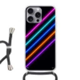 Esthetiek - Retro - Neon Hoesje iPhone 16 Pro Max met koord klein -3d